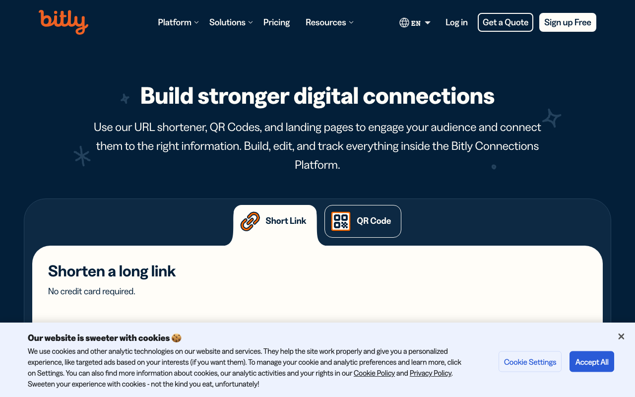 Скріншот Bitly