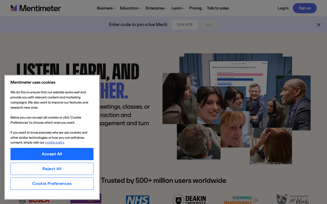 Скріншот Mentimeter