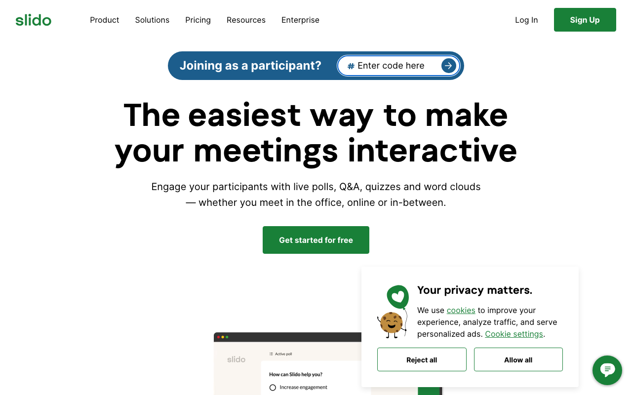 Скріншот Slido